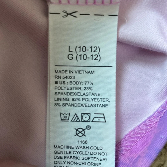 Old Navy Active PowerSoft Pink Tie Dye Long Line Sports Bra Crop Top Cropped Top - Picture 6 of 8